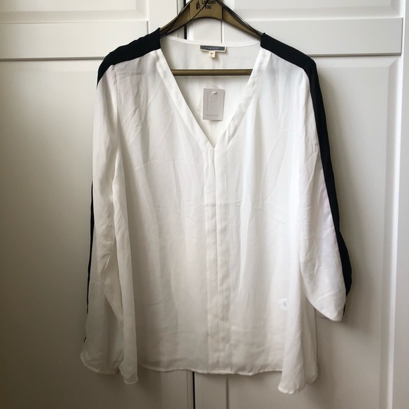 Pleione Roll Sleeve V-Neck Blouse NWT Size L - Picture 3 of 13